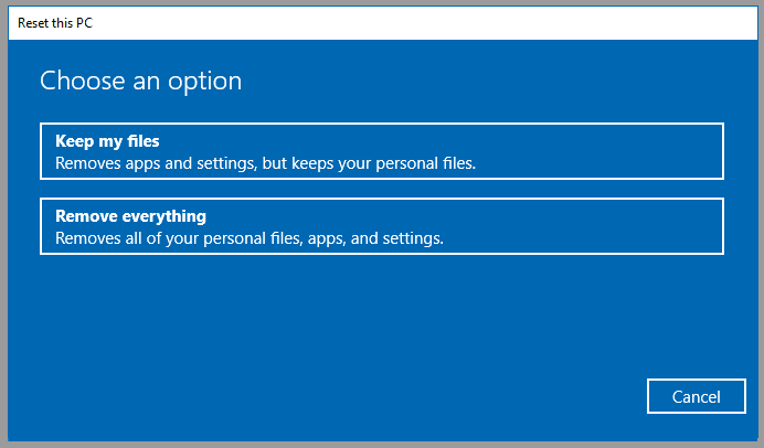 Setzen Sie Windows 10 zurück, ohne Daten zu verlieren