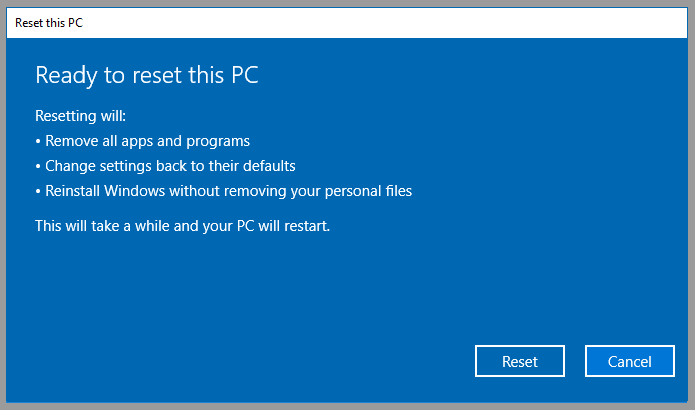 Setzen Sie Windows 10 zurück, ohne Daten zu verlieren