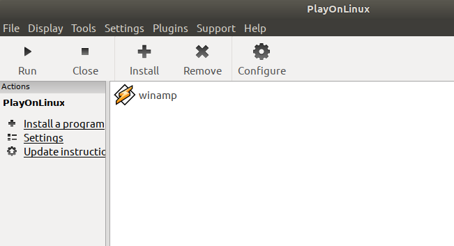 Winamp ist auf Ubuntu eingestellt