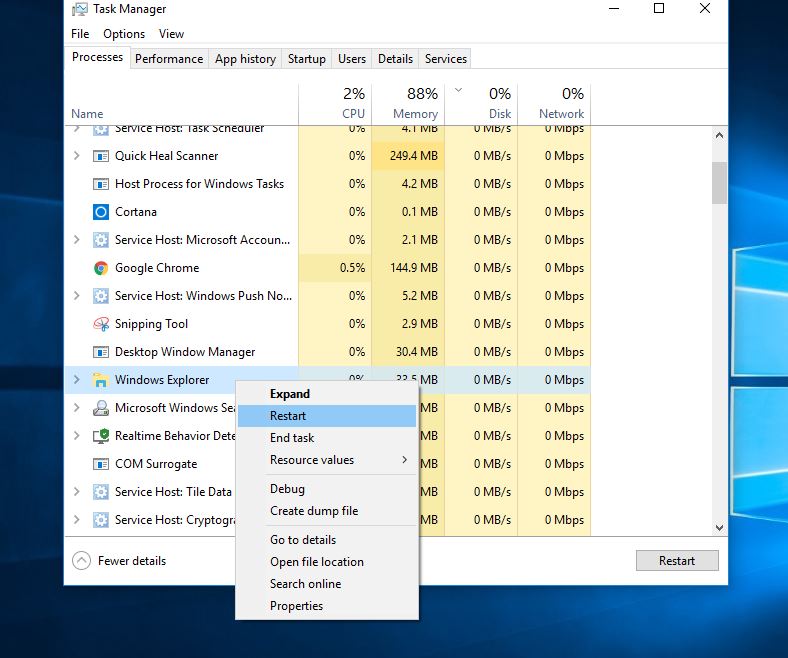 Leerer oder schwarzer Bildschirm mit Cursor nach der Anmeldung bei Windows 10