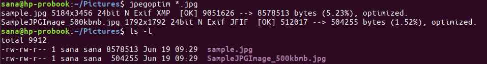 Optimieren Sie alle JPG-Dateien in einem Ordner