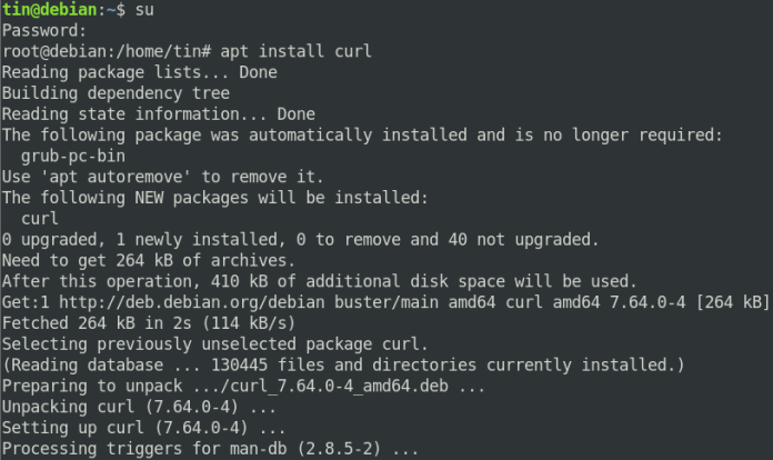 Curl-Debian-Installer
