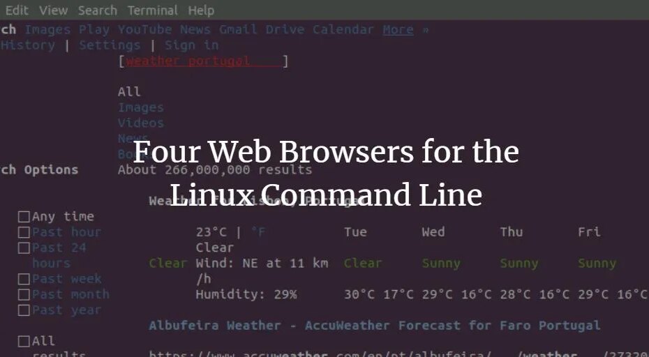 Linux kommandoradswebbläsare