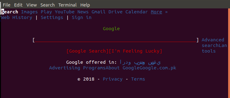 Im Google Linux-Befehlszeilenbrowser