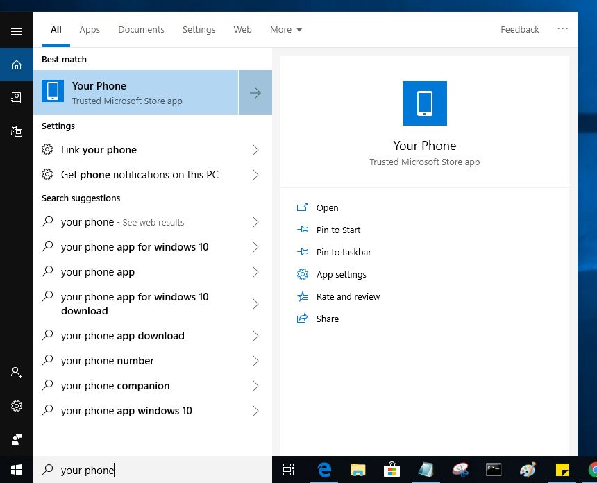 Windows 10 Your Phone App, Star-Funktion des Oktober 2018-Updates Version 1809