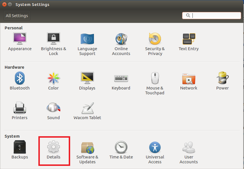 Details zu den Ubuntu-Systemeinstellungen