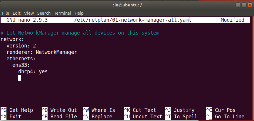 Ubuntu DHCP-Netzwerkkartenkonfiguration