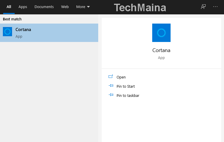 Ukončete proces Cortana
