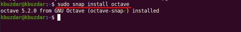 GNU Octave mit snapd installieren