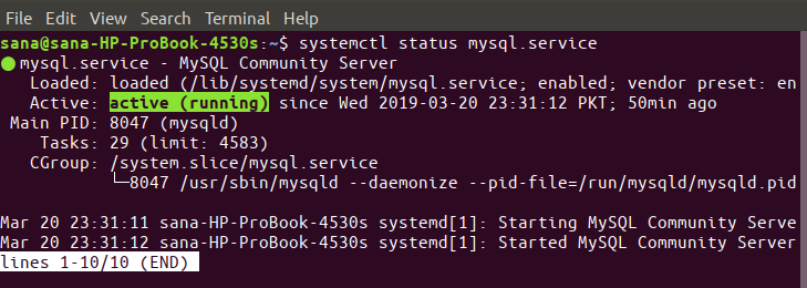 Überprüfen Sie den Status des MySQL-Dienstes
