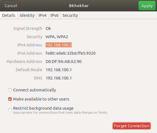 Rufen Sie die IP-Adresse von der Ubuntu-Benutzeroberfläche ab