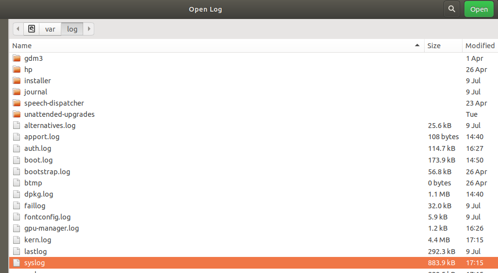 Zeigen Sie die Syslog-Datei in Ubuntu an