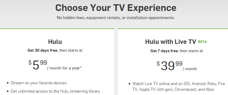 HuLu TV-Streaming-Dienst