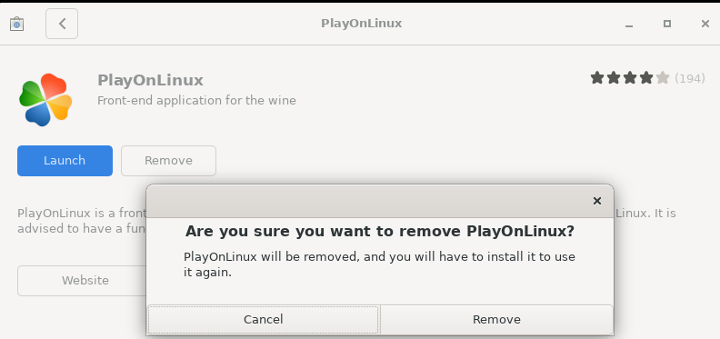 Deinstallieren Sie PlayOnLinux