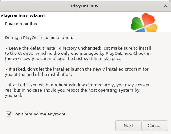 PlayOnLinux-Installationsassistent