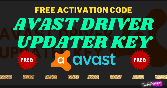 Avast Driver Updater Key ZDARMA aktivační kód