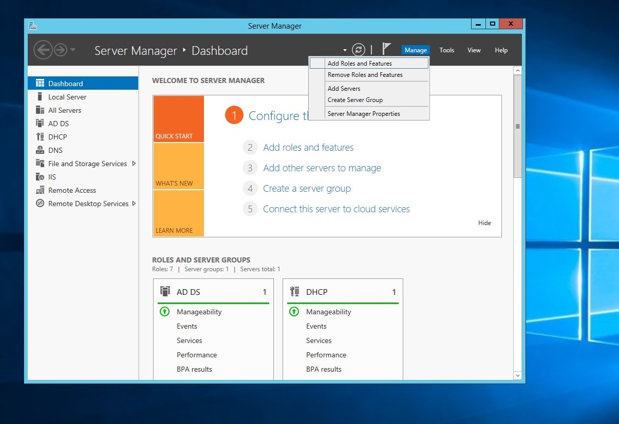 Fügen Sie Windows Server 2012-Rollen und -Features hinzu