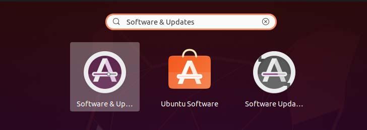 Software und Updates in Ubuntu