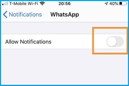 Deaktivieren Sie vorübergehend die WhatsApp-App auf Ihrem iPhone