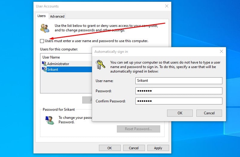 Vermeiden Sie die Eingabe eines Kennworts, um sich bei Windows 10 anzumelden