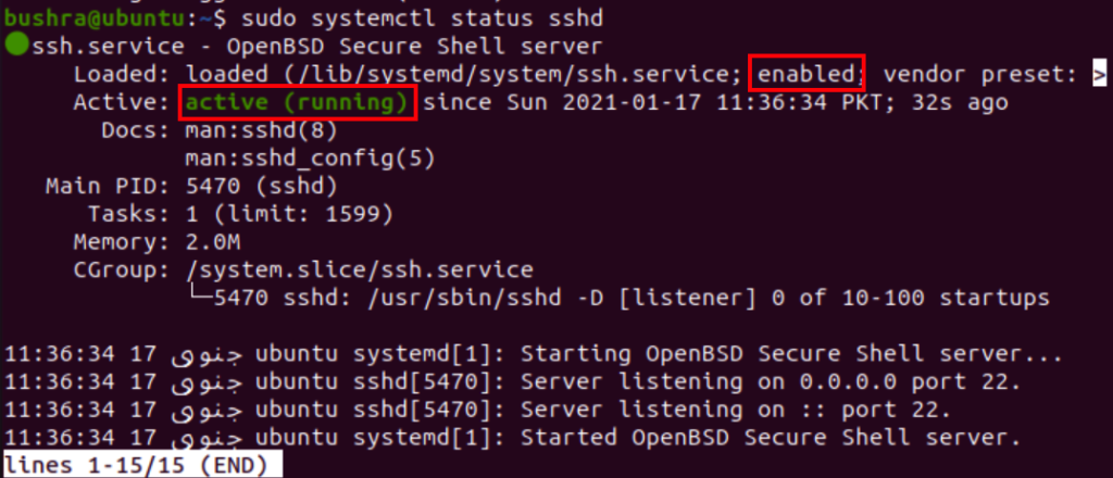 SSH-Serverstatus