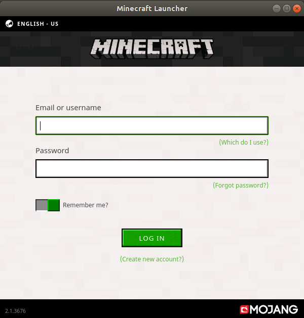Legen Sie Ihren Minecraft-Benutzernamen und Ihr Passwort fest