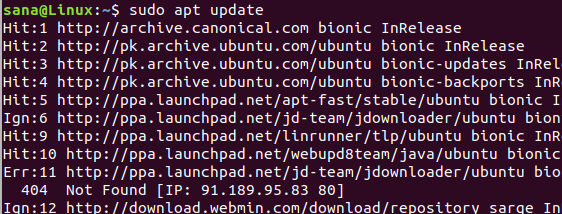 Aktualisieren Sie die Liste der Ubuntu-Pakete