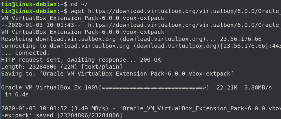 Installieren Sie das VirtualBox-Add-On-Paket