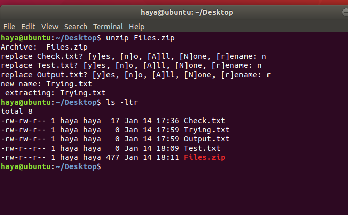Ubuntu Unzip-Befehl