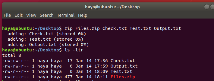 Ubuntu-Zip-Befehl