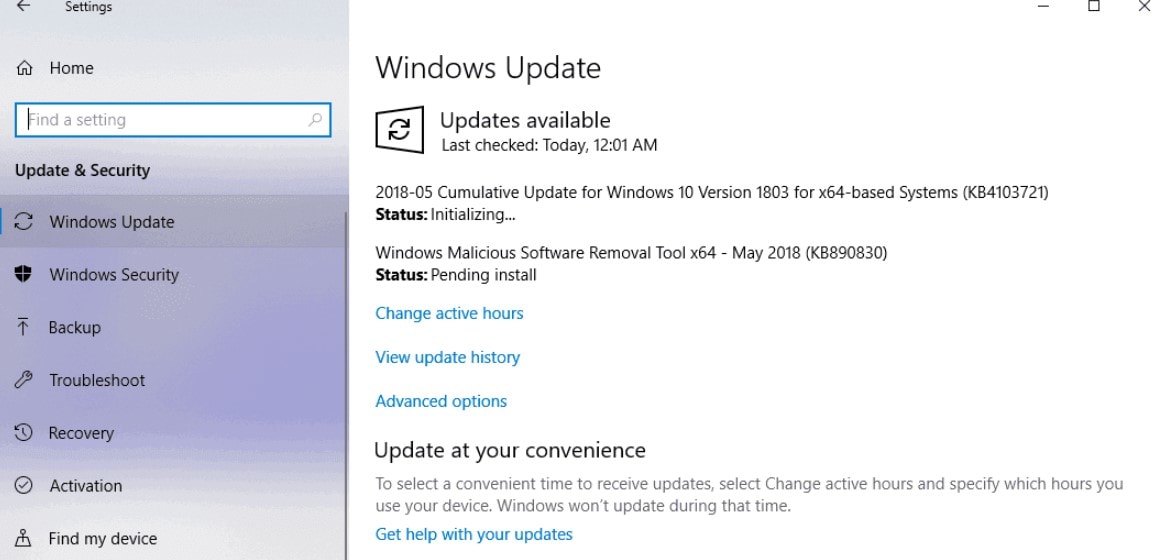 Windows 10 Version 1803 Kumulatives Update KB4103721 OS Build 17134.48 Änderungsprotokoll
