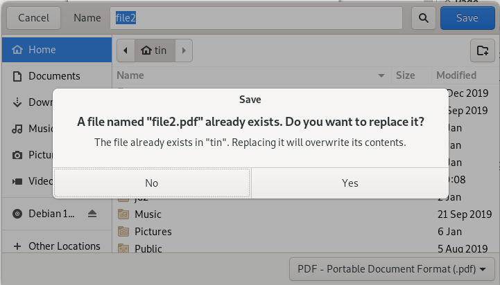 Überschreiben Sie die alte Datei mit einer neuen PDF-Datei