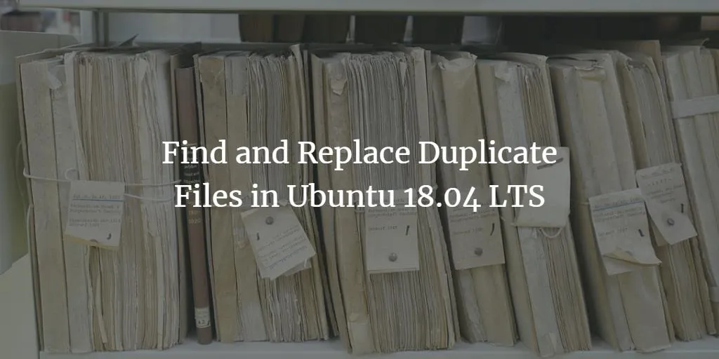 Finden und ersetzen Sie doppelte Dateien in Ubuntu 18.04 LTS