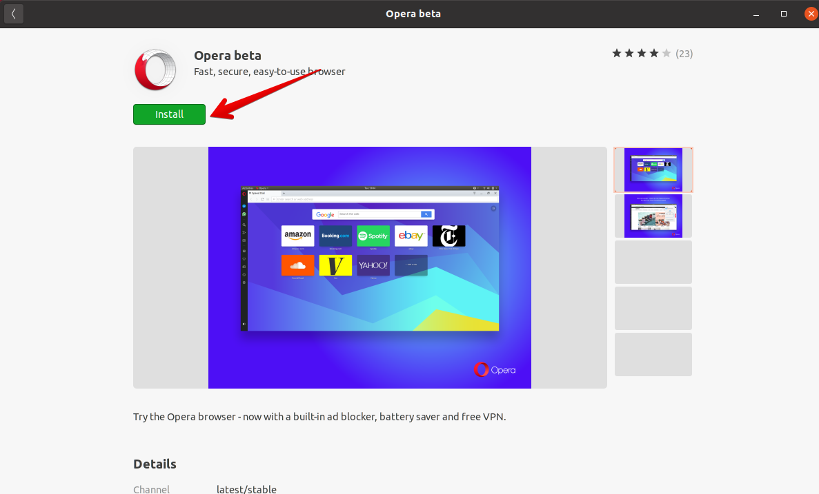 Installieren Sie den Opera-Browser