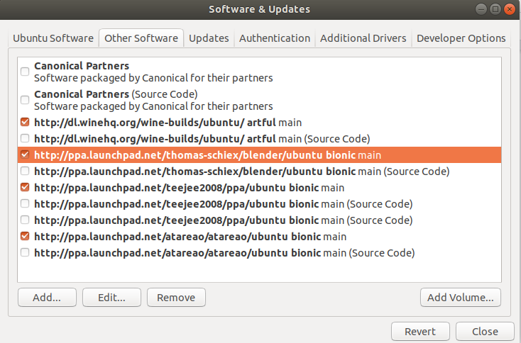 Entfernen Sie das PPA im Ubuntu Software Manager