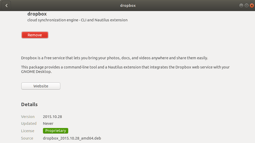 DropBox wurde erfolgreich installiert