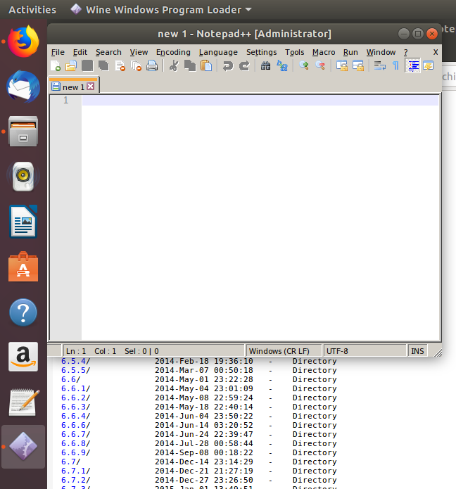 Notepad++ Editor läuft auf Ubuntu Linux