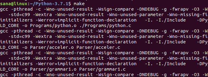 Führen Sie make aus, um Python 3 zu erstellen