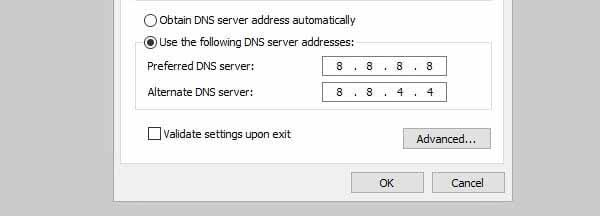 Verwenden Sie den öffentlichen DNS-Server von Google