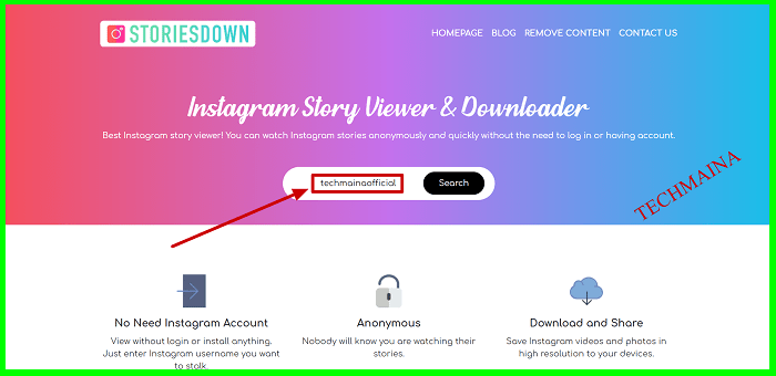Verwenden von storydown.com 1