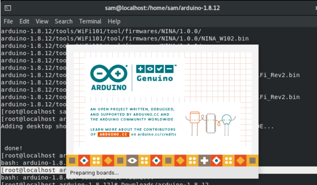 Arduino IDE erfolgreich installiert