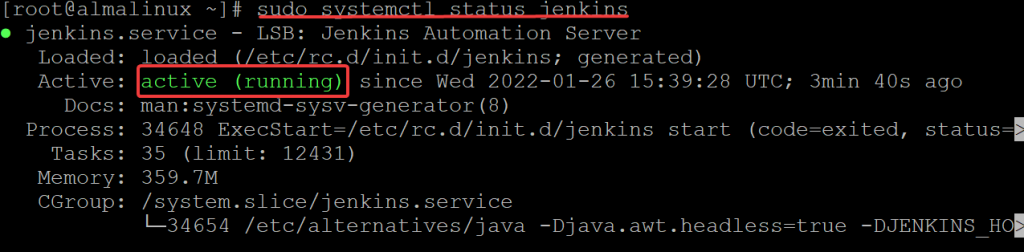 Starten Sie den Jenkins-Dienst