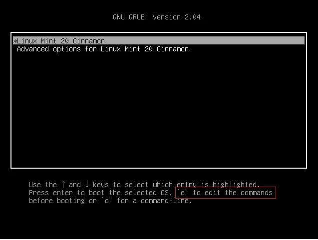 Rettungs- und Notfallmodi in Linux Mint 20 und Ubuntu 20.04