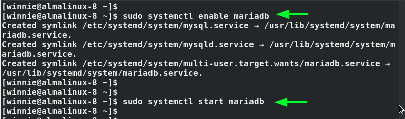 Aktivieren Sie den MariaDB-Dienst