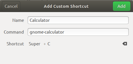 Stellen Sie GNOME Calc als Verknüpfung auf Super + C ein