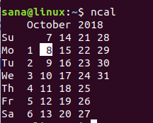 Linux-ncal-Befehl