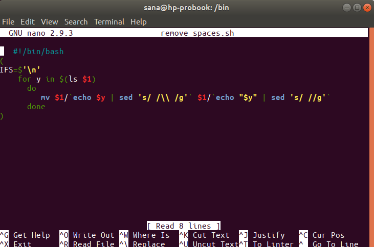 Skript zum Entfernen von Leerzeichen in Linux-Shell-Dateinamen
