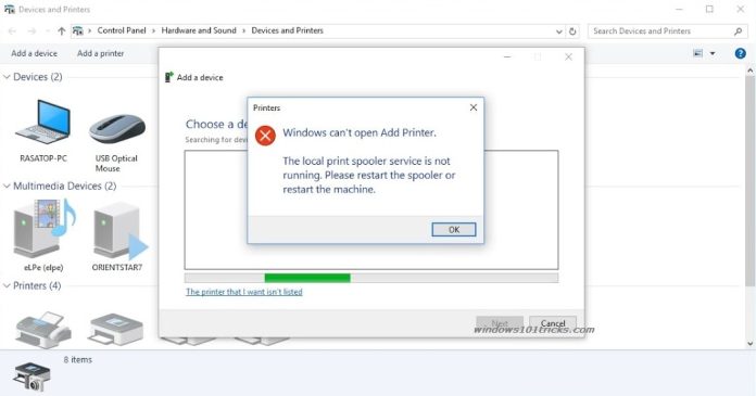 Behebt den Druckspoolerdienst, der nach dem Windows 10-Update nicht ausgeführt wird