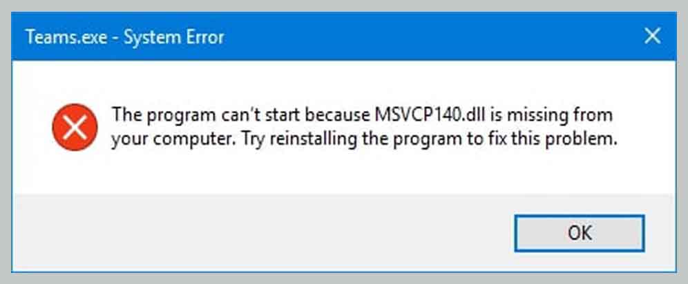 Behebung: Fehler „Msvcp140.dll fehlt“ unter Windows 10