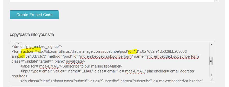 damit das Mailchimp-Registrierungsformular ohne Genesis-Plugins funktioniert